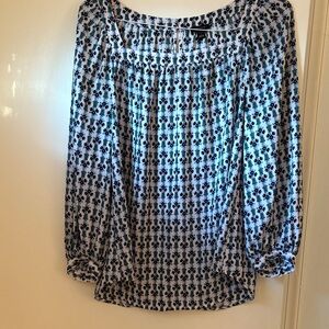 Ann Taylor Floral Block Print Women's Top